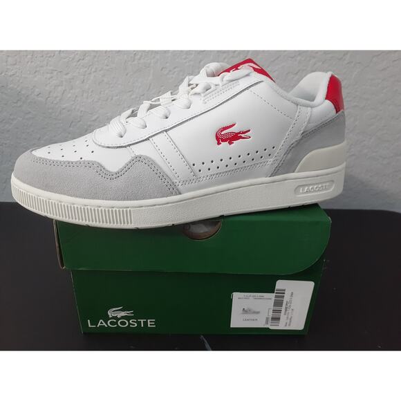 Lacoste Men's Sneaker T-Clip 223 5 SMA White/Red 8.5 M - Picture 2 of 6